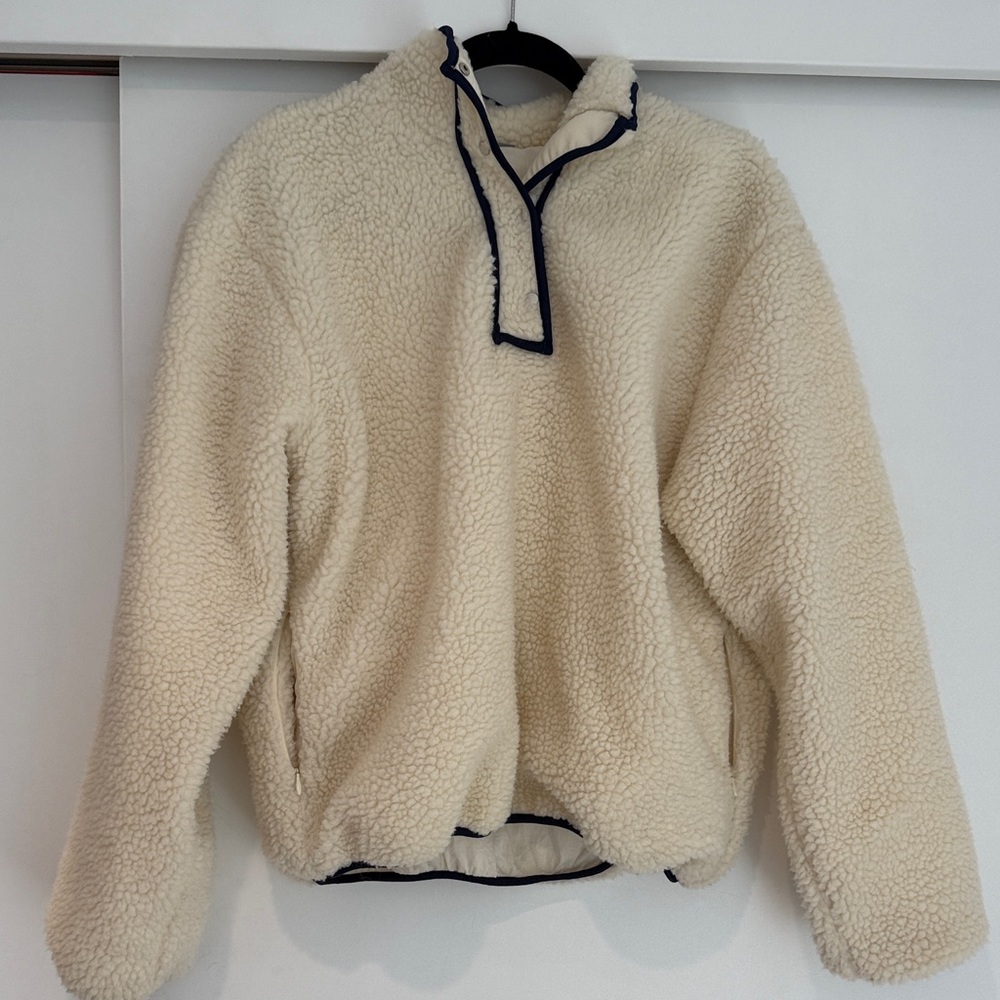 Parke Cream/Navy Pullover Fleece